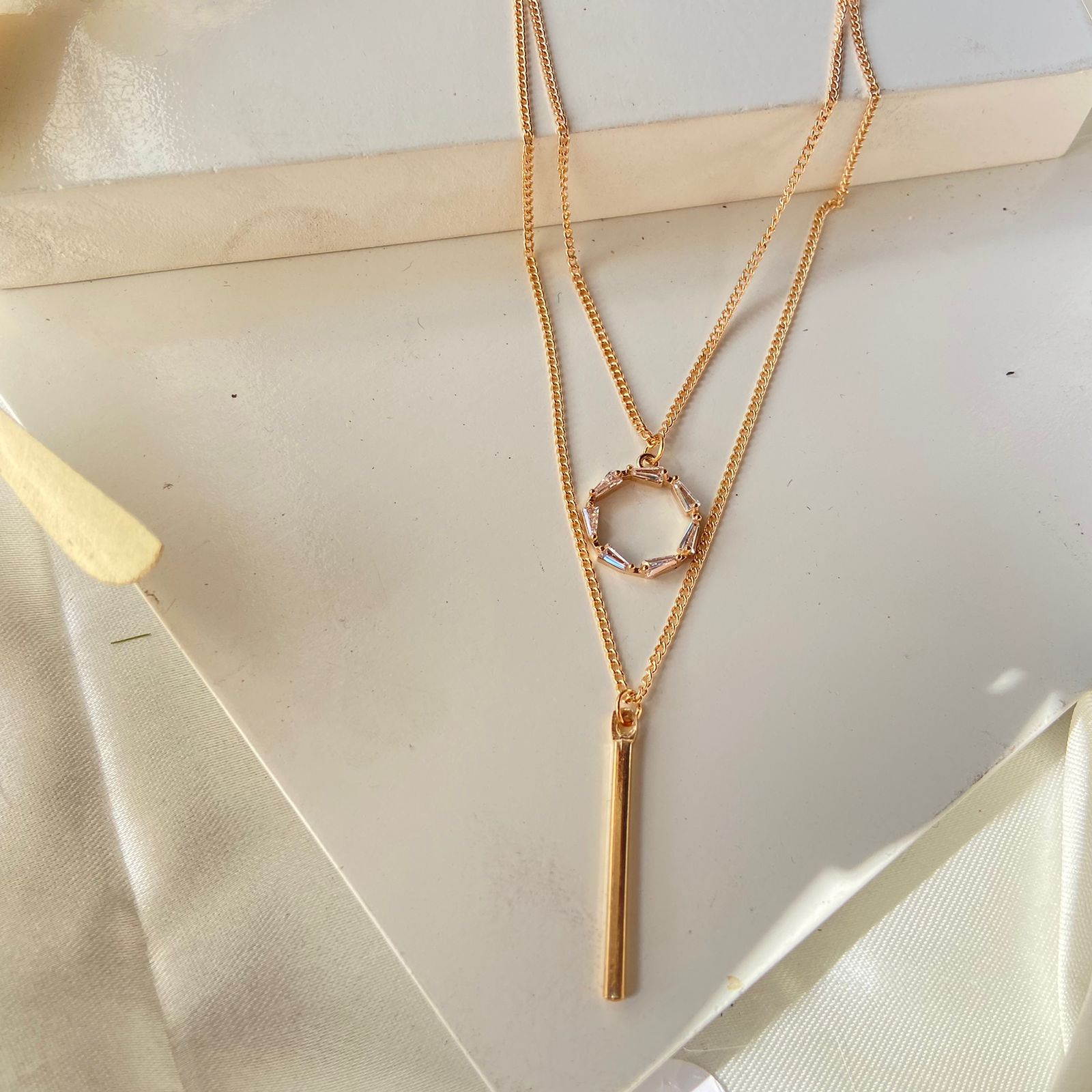 2 Layer Ring and Bar Necklace
