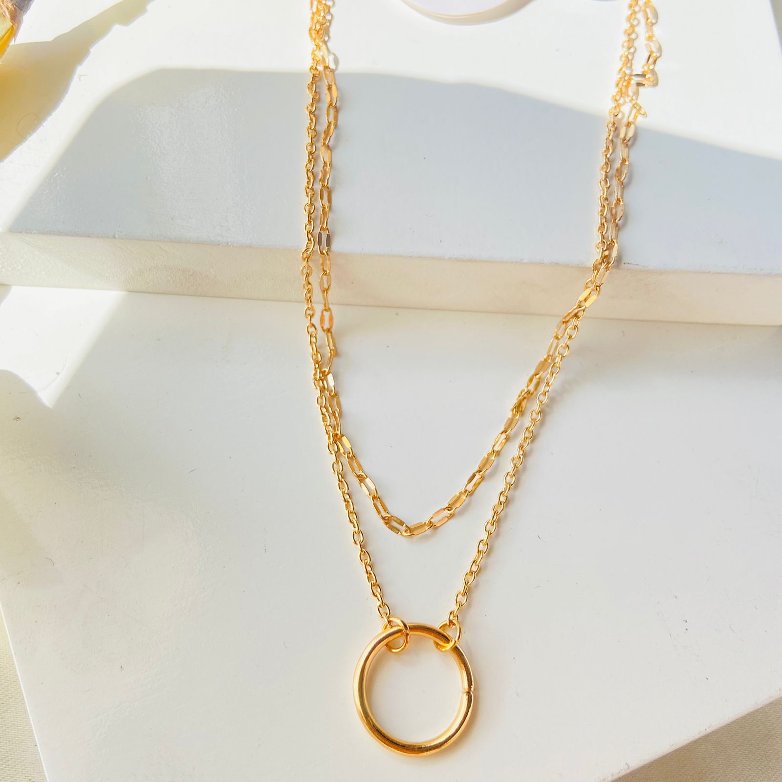 Double Layer Ring Necklace