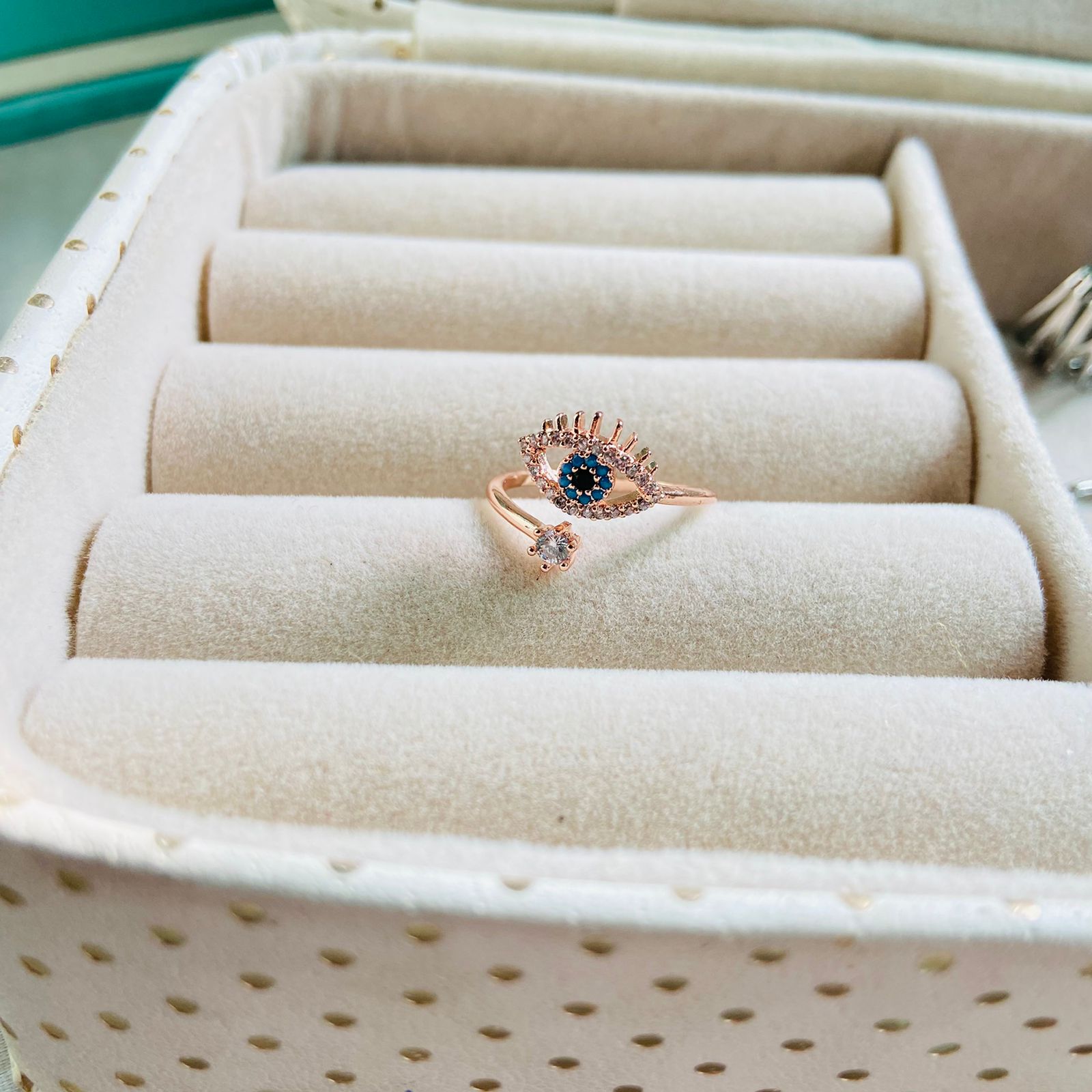 Evil Eye Adjustable Ring - Image 4