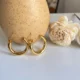 Gold Staple Hoop Earrings