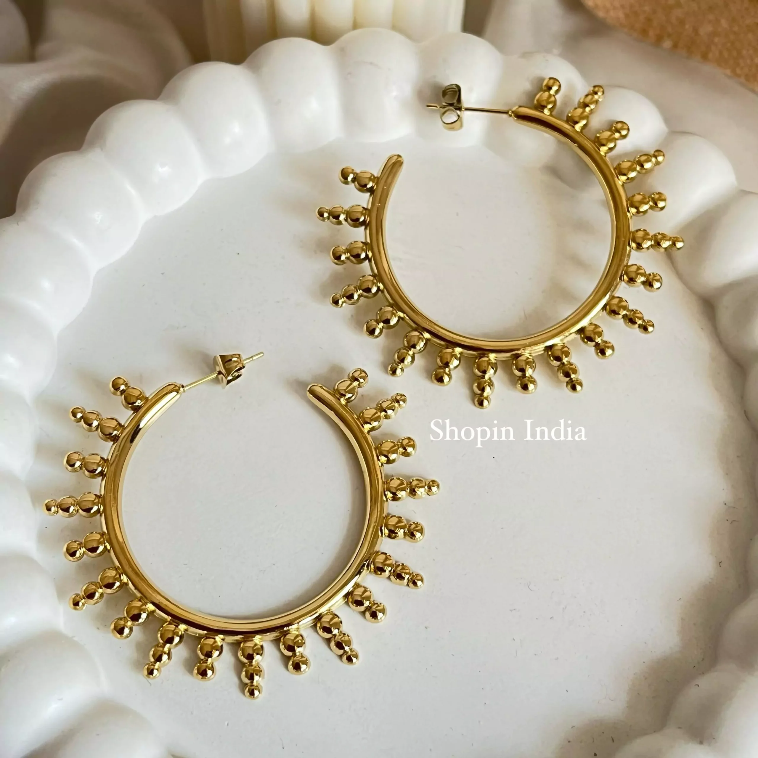 Spiked Round Earrings