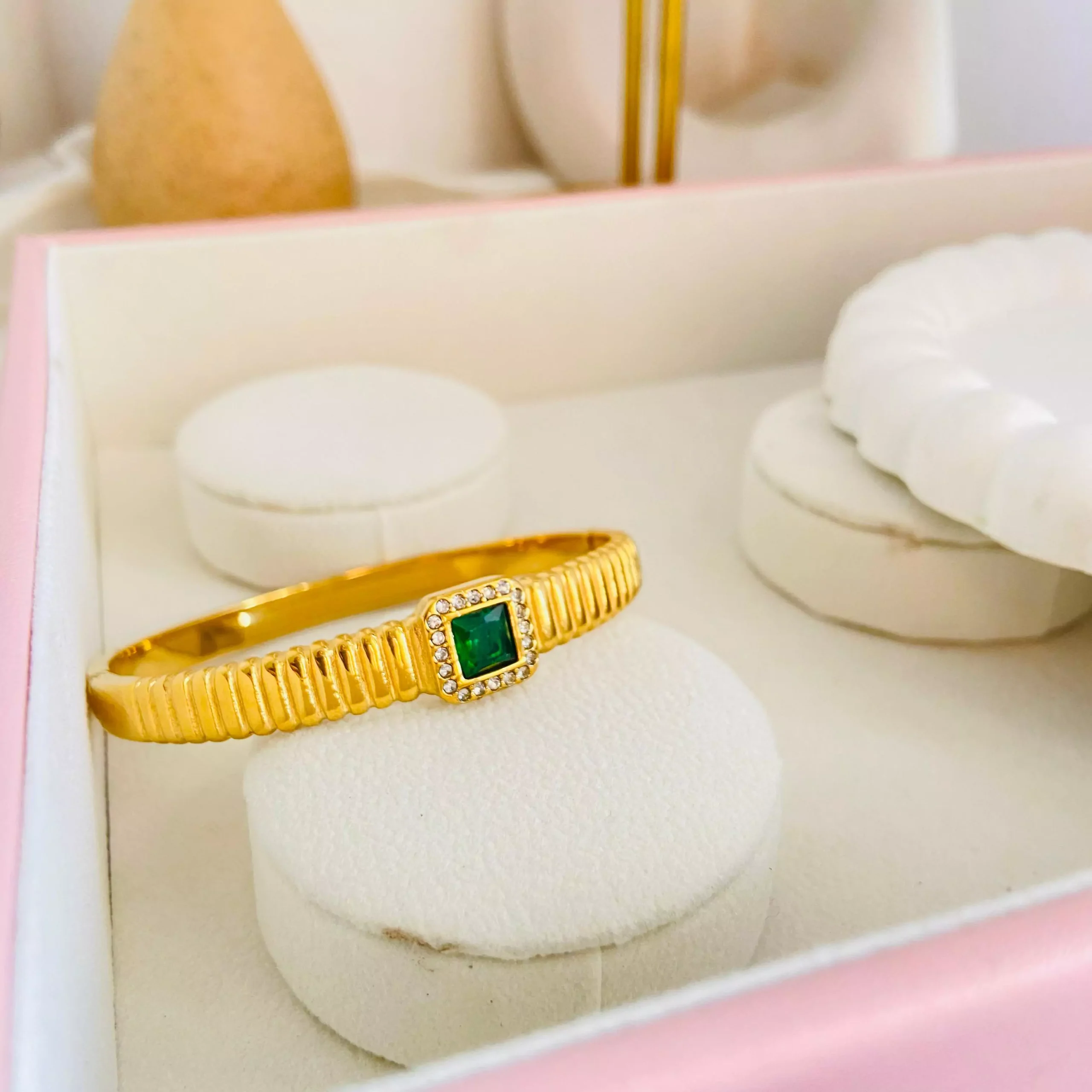 Emerald Stone Misha Bracelet