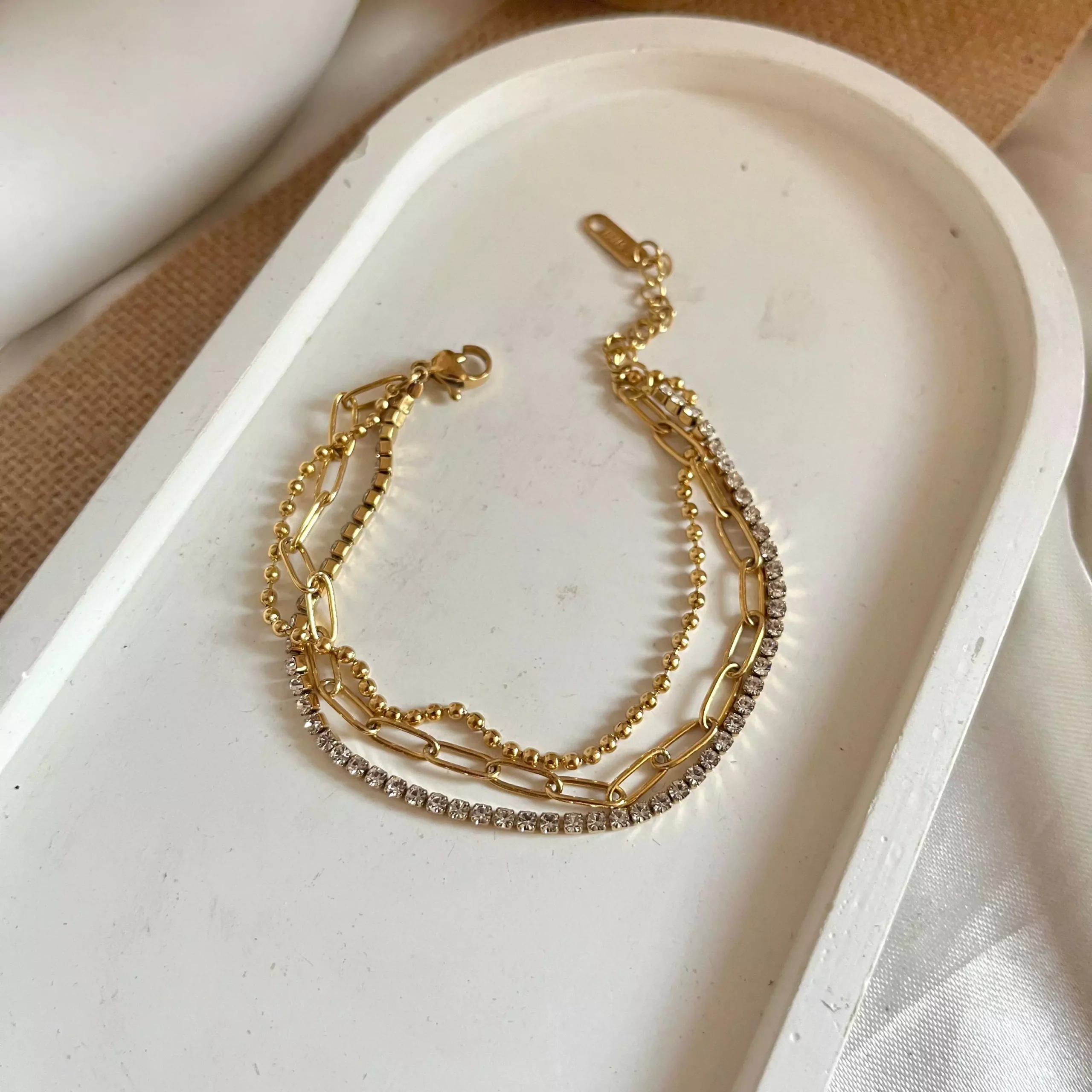 Layered Link Studded Bracelet