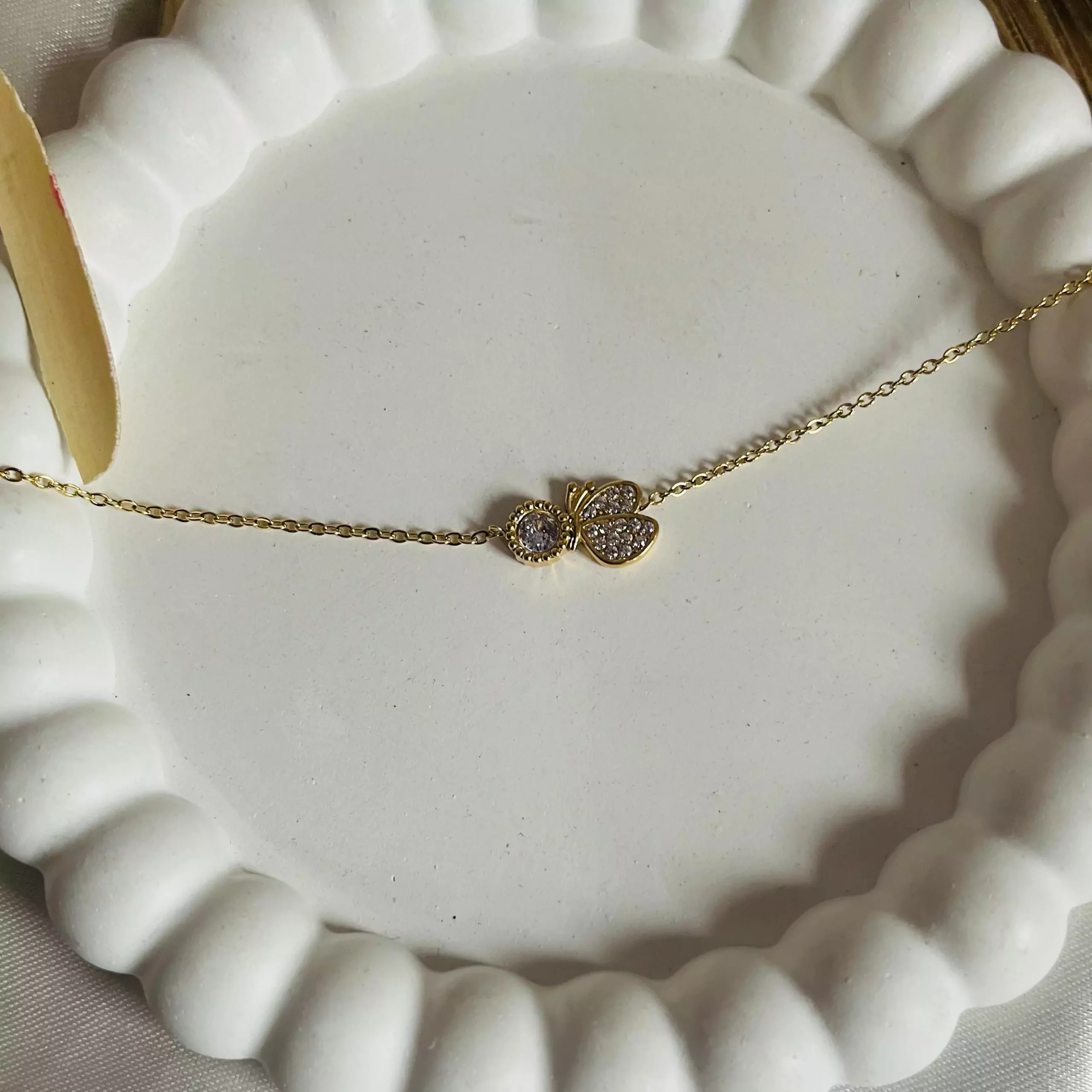 Butterfly With Stone Bracelet