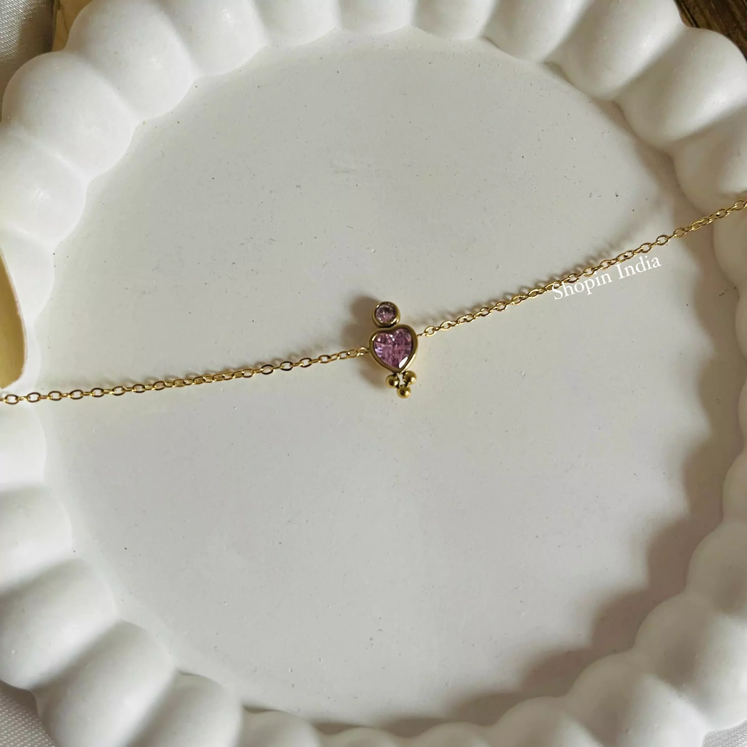 Hitchy Heart Bracelet – Pink