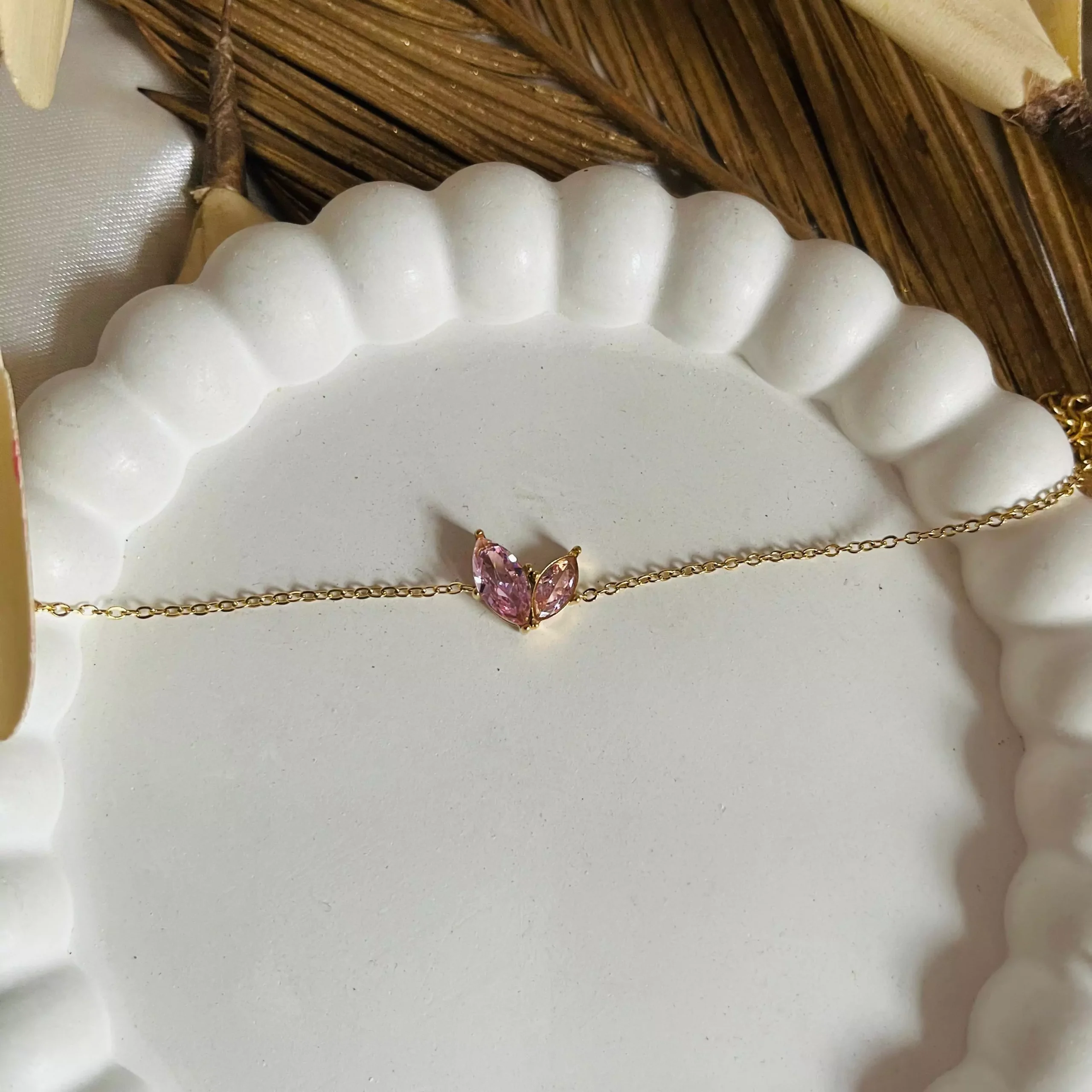 Lina Stones Bracelet- Pink