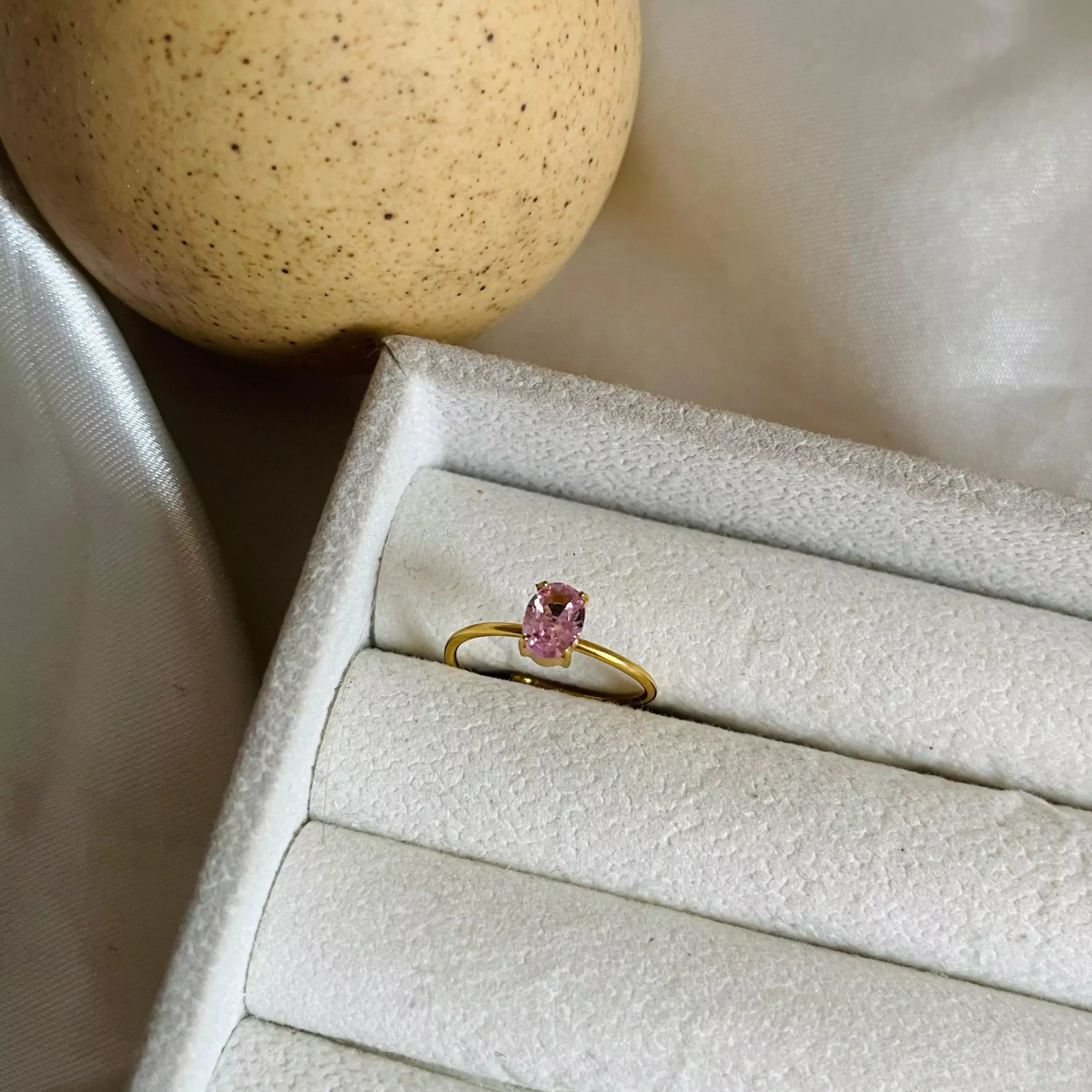 Mini Oval Ring – Pink