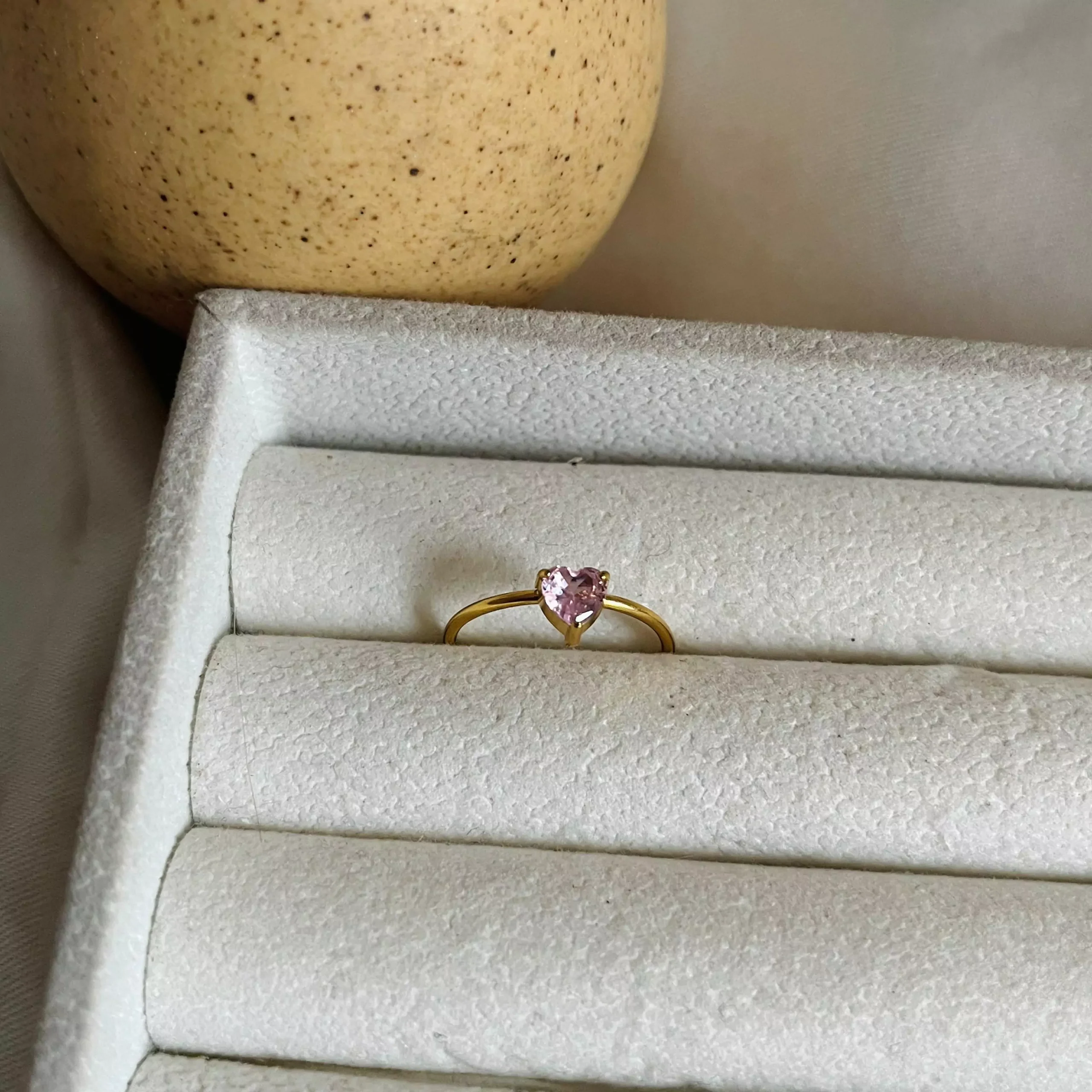 Mini Heart Ring – Pink