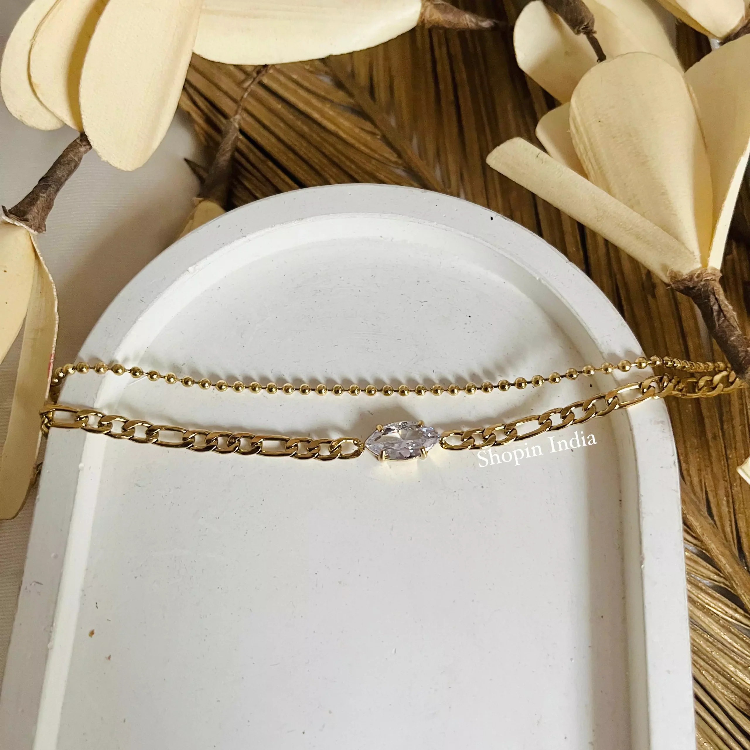 Crystal Ova Layered Bracelet