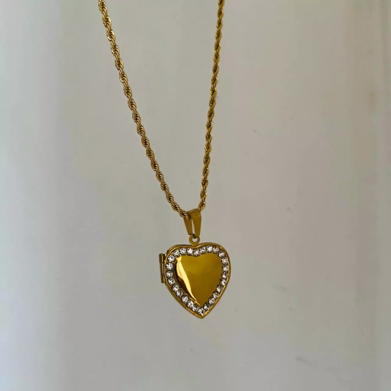 Studded Open Heart Necklace