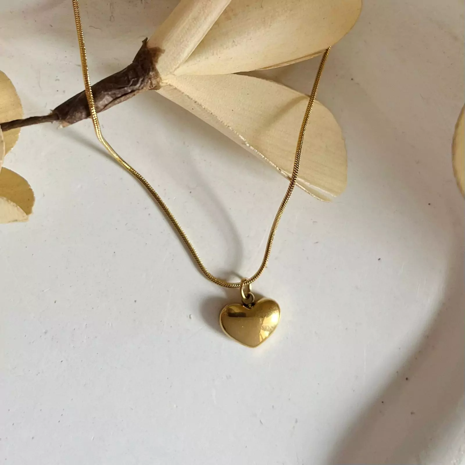 Gold Cupid Heart Necklace -Reversible - Image 2