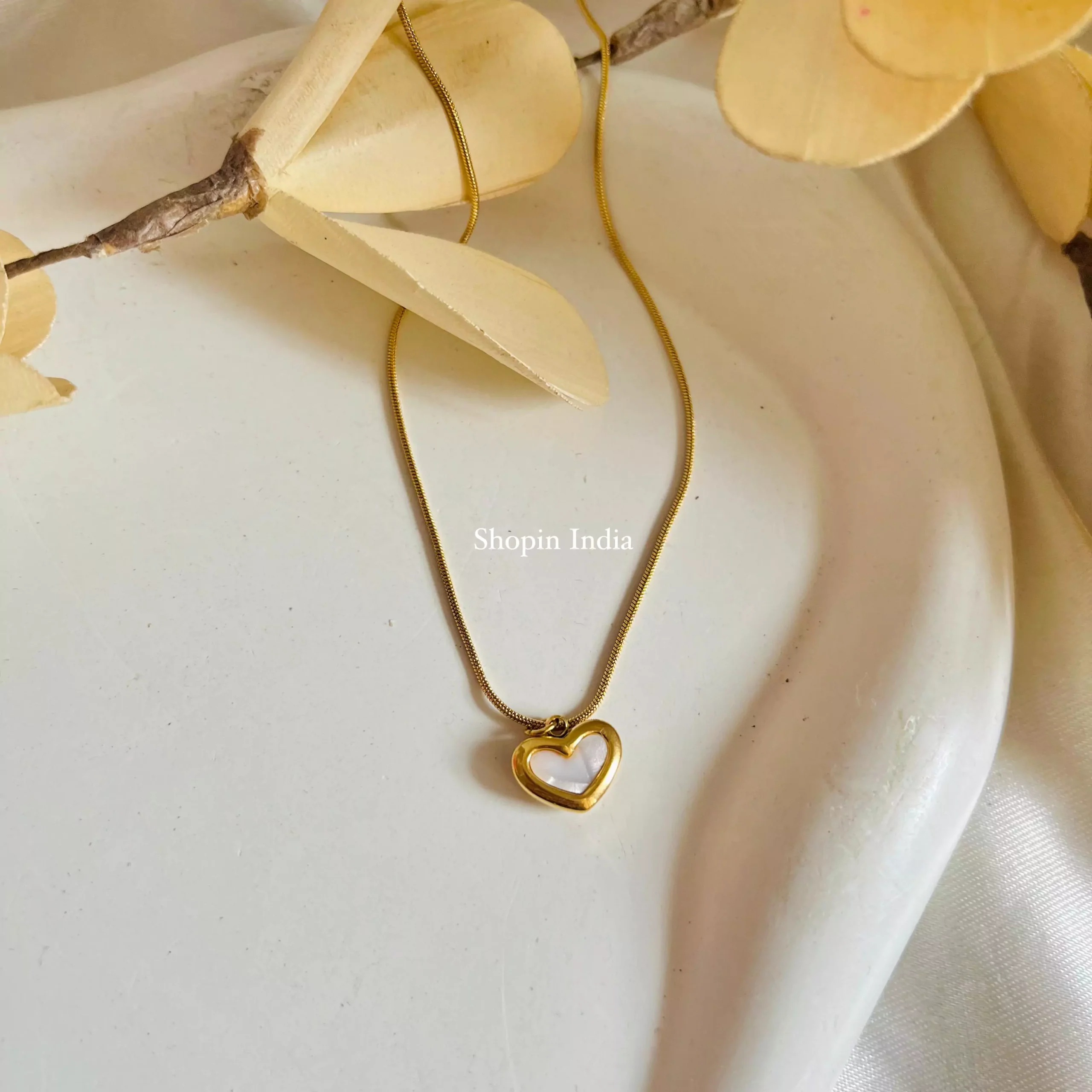 Gold Cupid Heart Necklace -Reversible