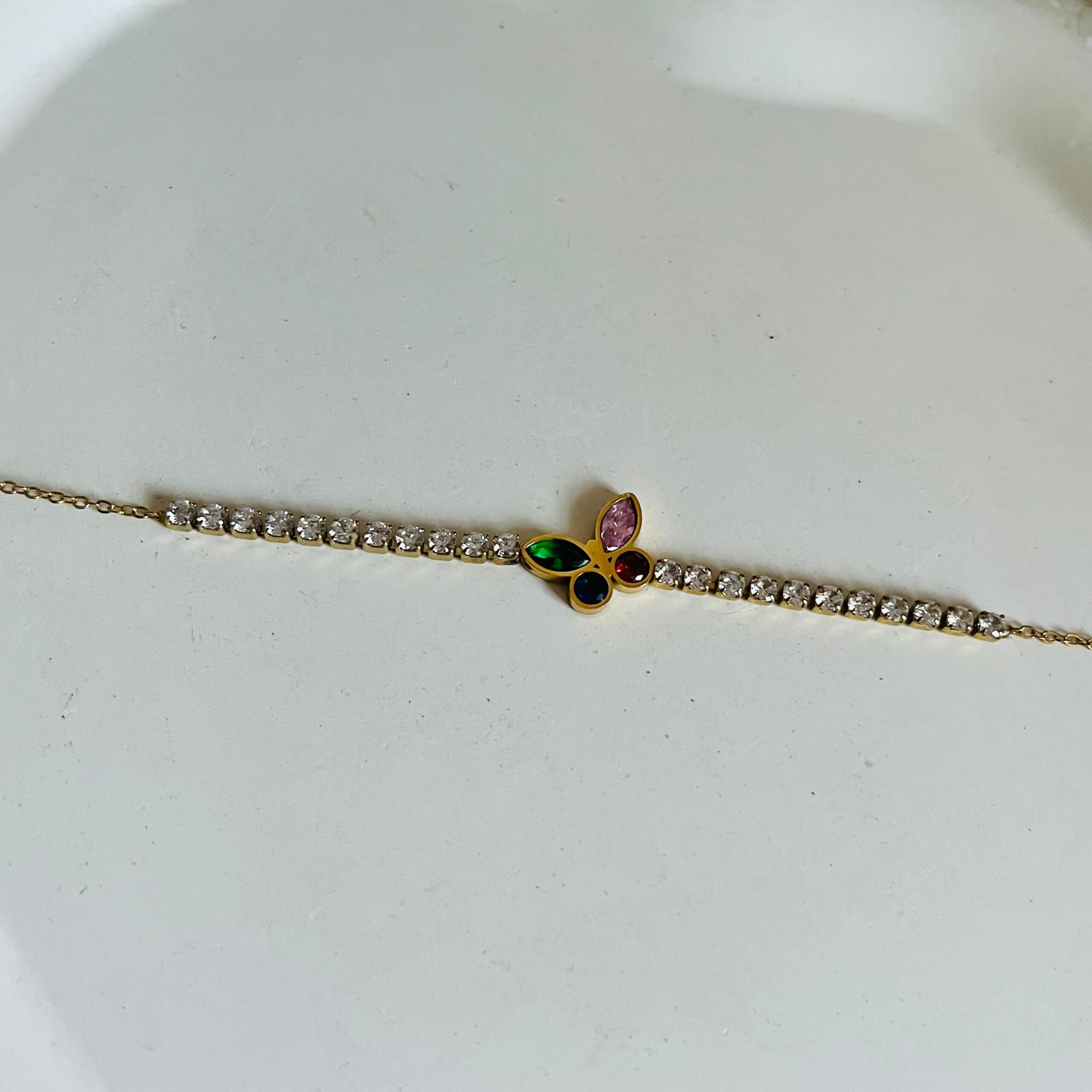 Multi Stone Butterfly Bracelet