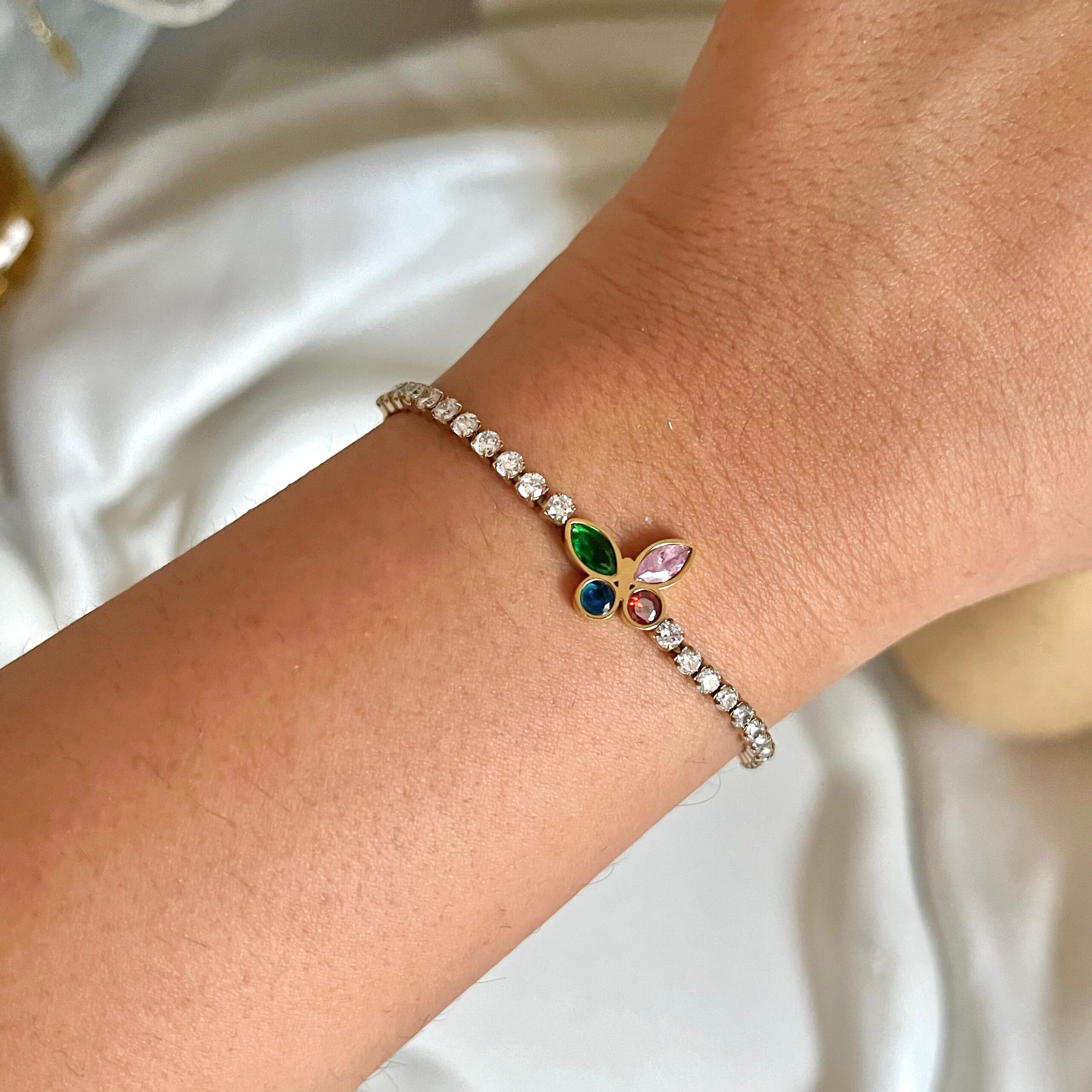 Multi Stone Butterfly Bracelet - Image 3