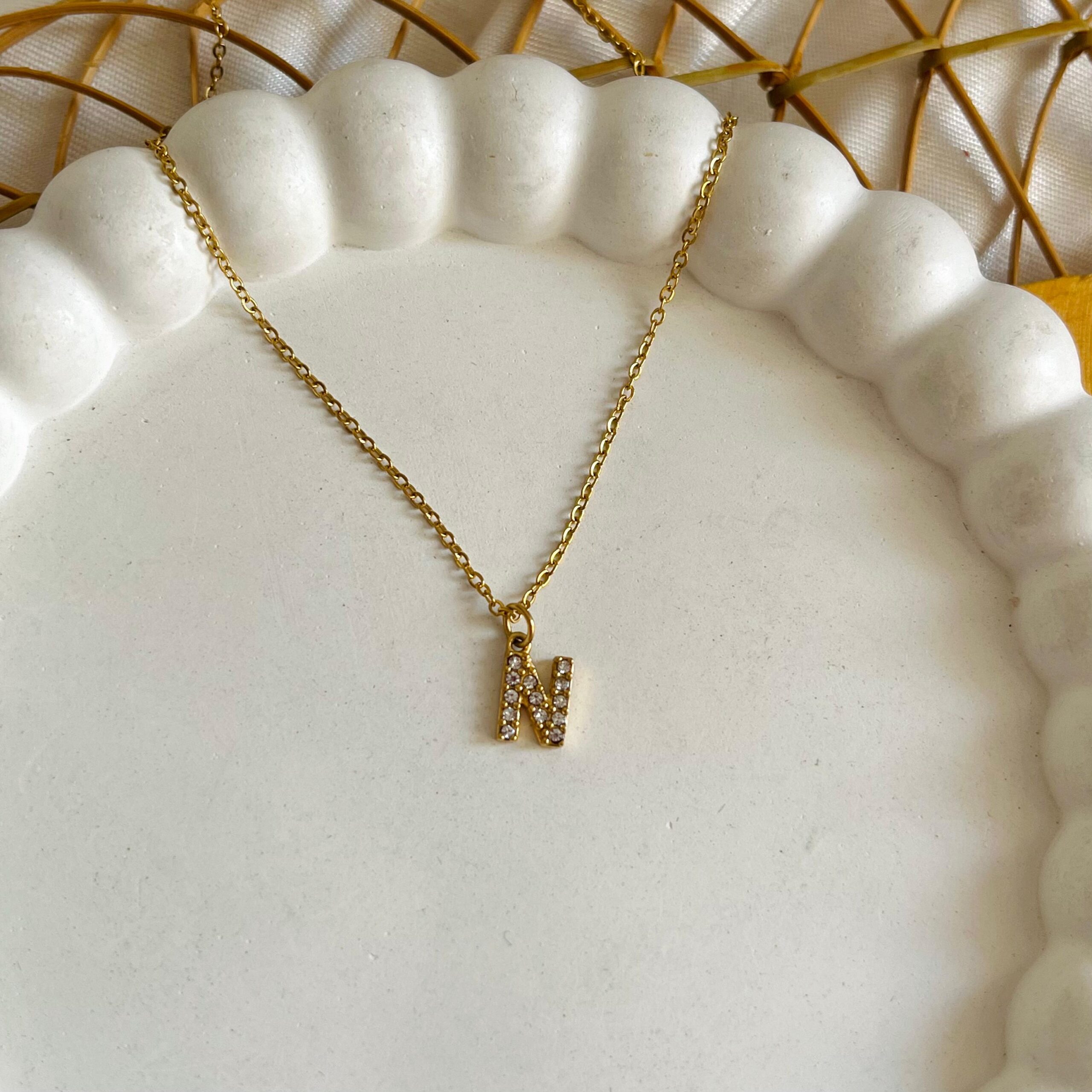 Delicate Alphabet Necklace- N