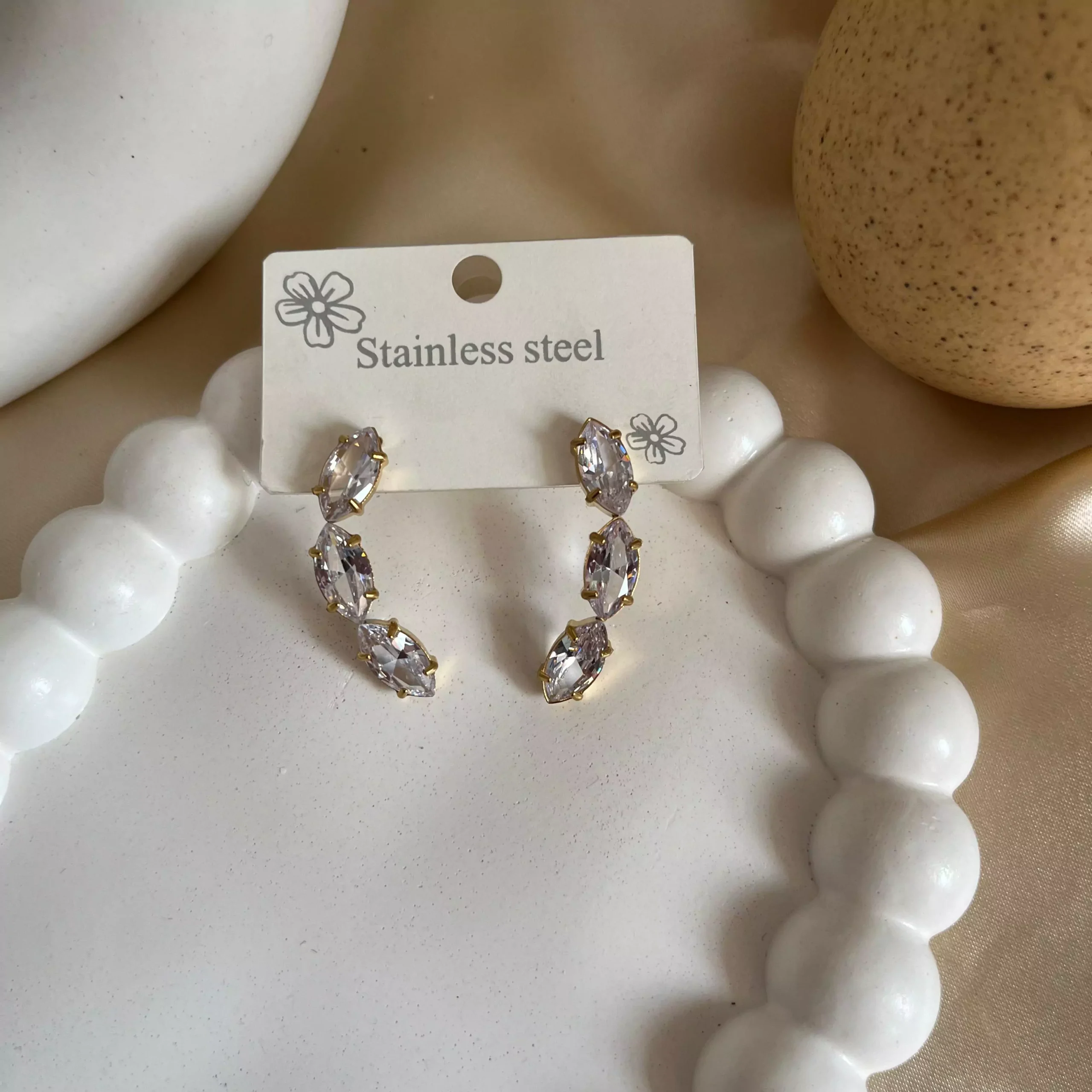 Cese Earrings- White