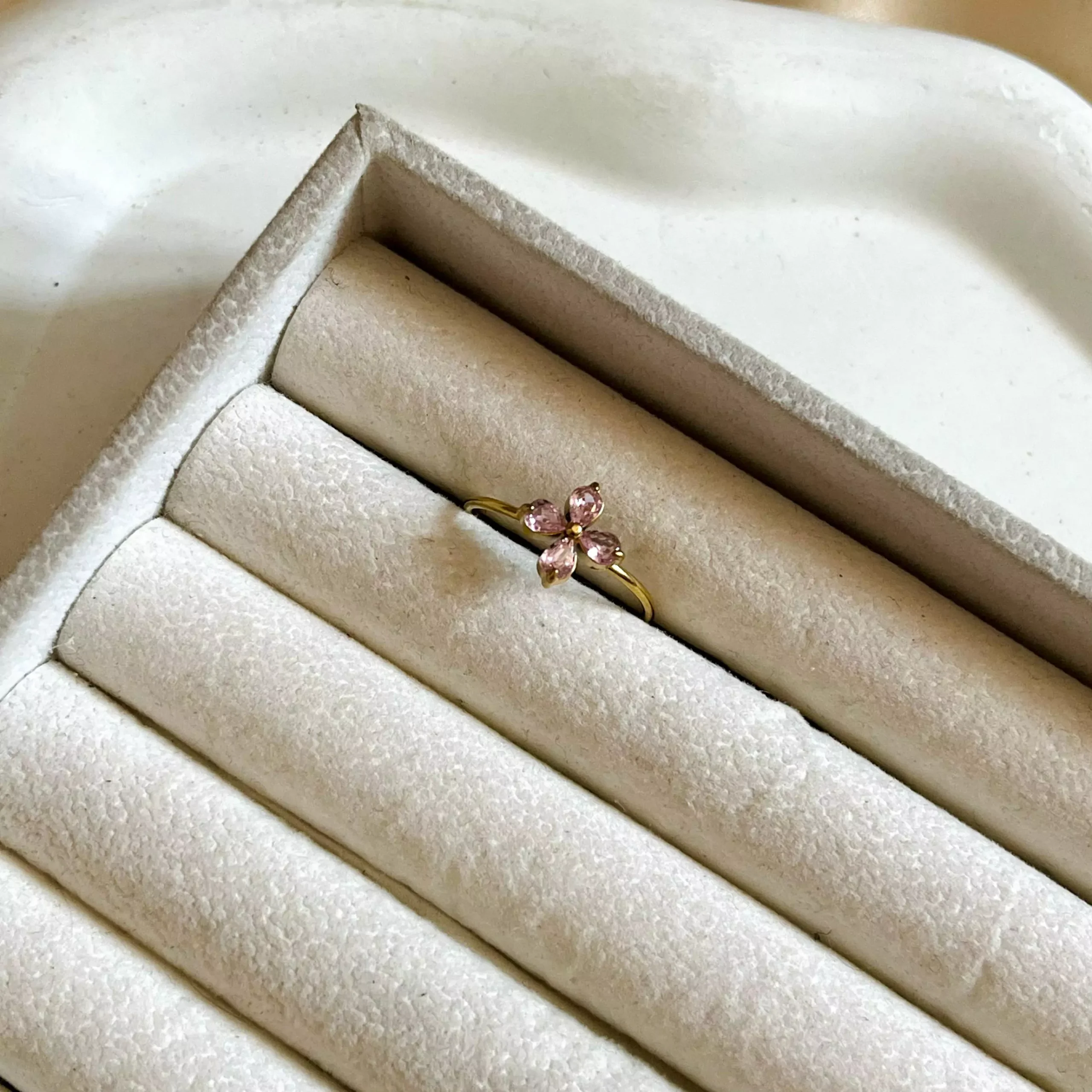 Floral Stones Ring – Pink