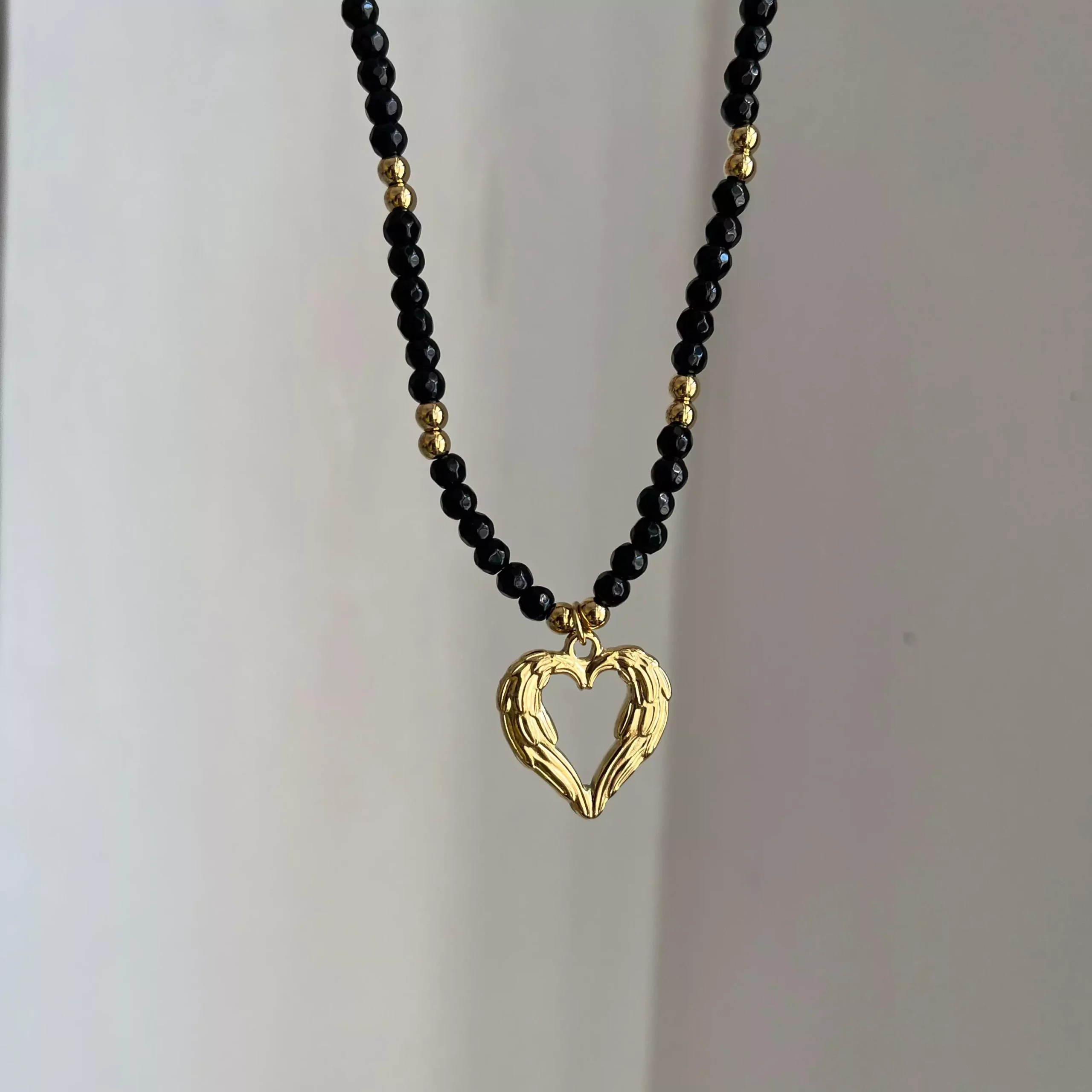 Lysa Heart Black Necklace