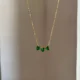 Tri Emerald Hearts Necklace