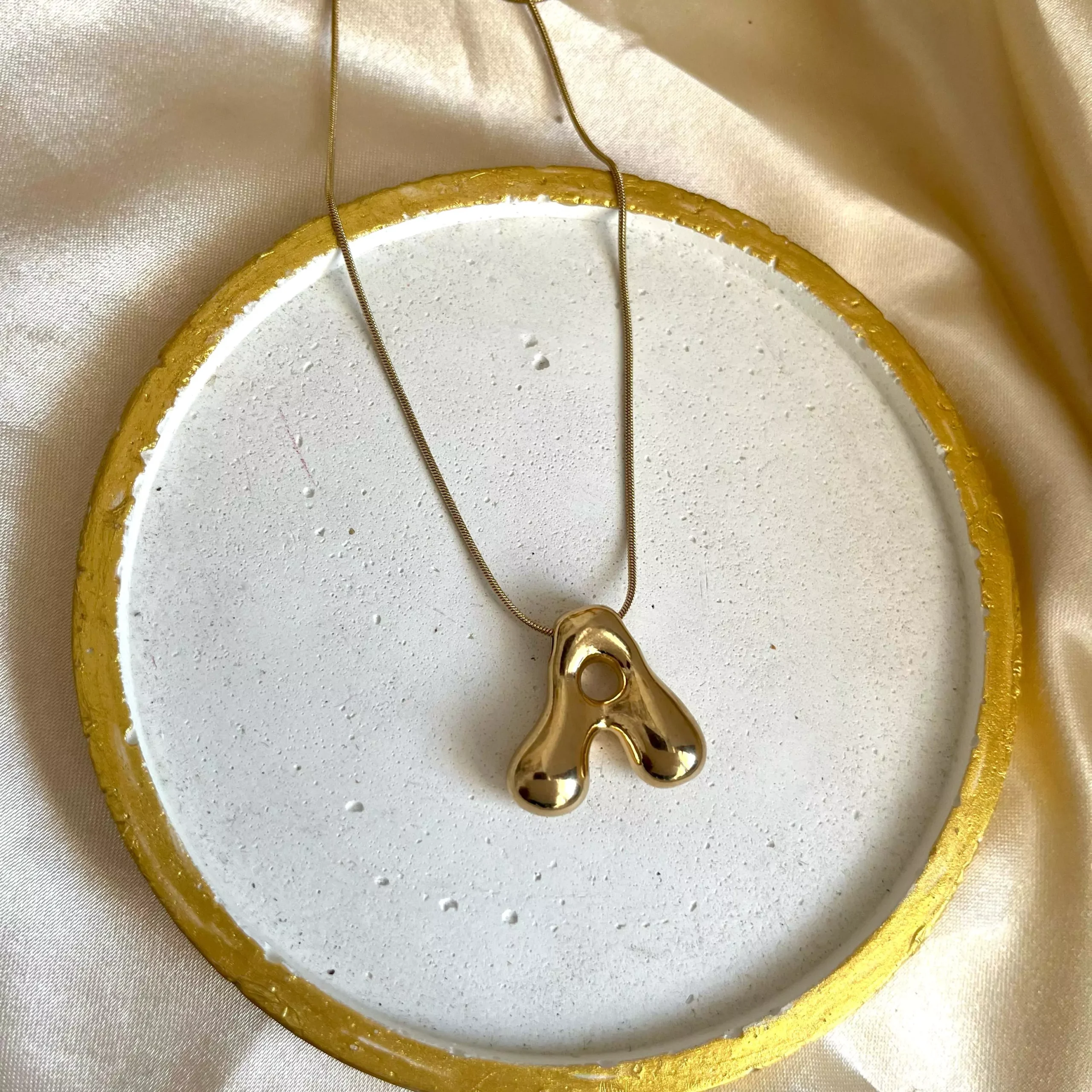 Chunky Initial Necklace - A - Image 2