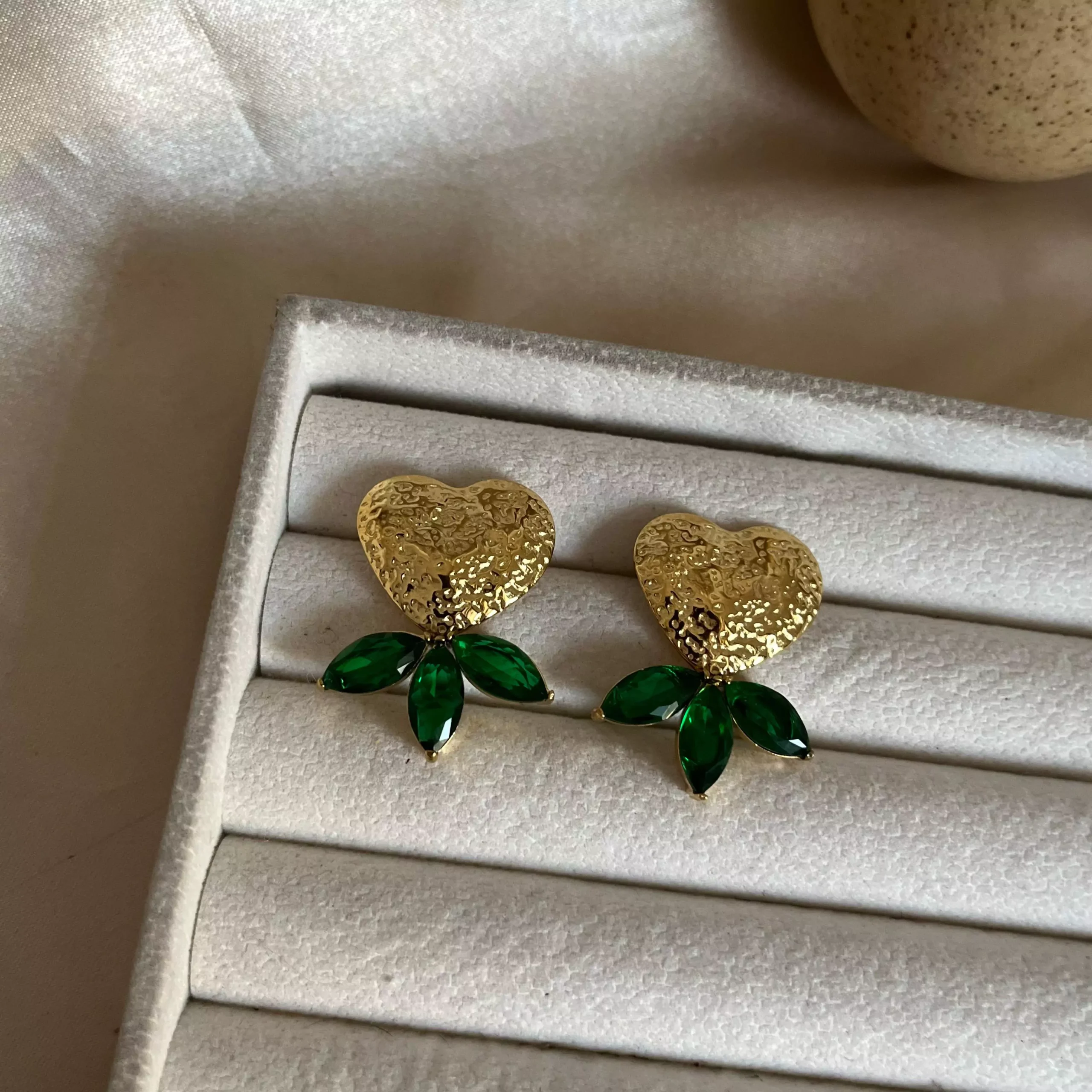 Heart Cyla Earrings – Green
