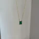 Classic Box Necklace- Green