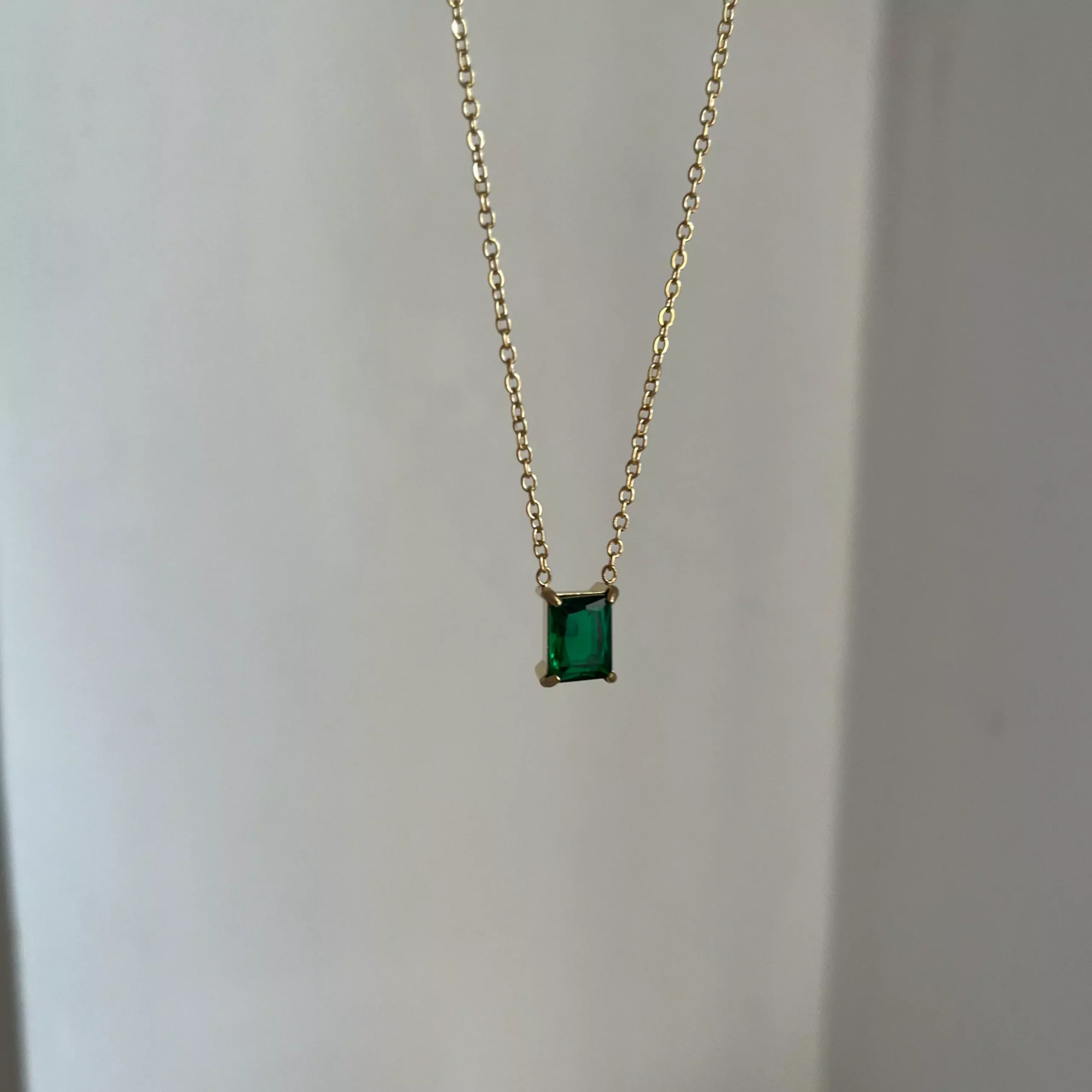 Classic Box Necklace- Green