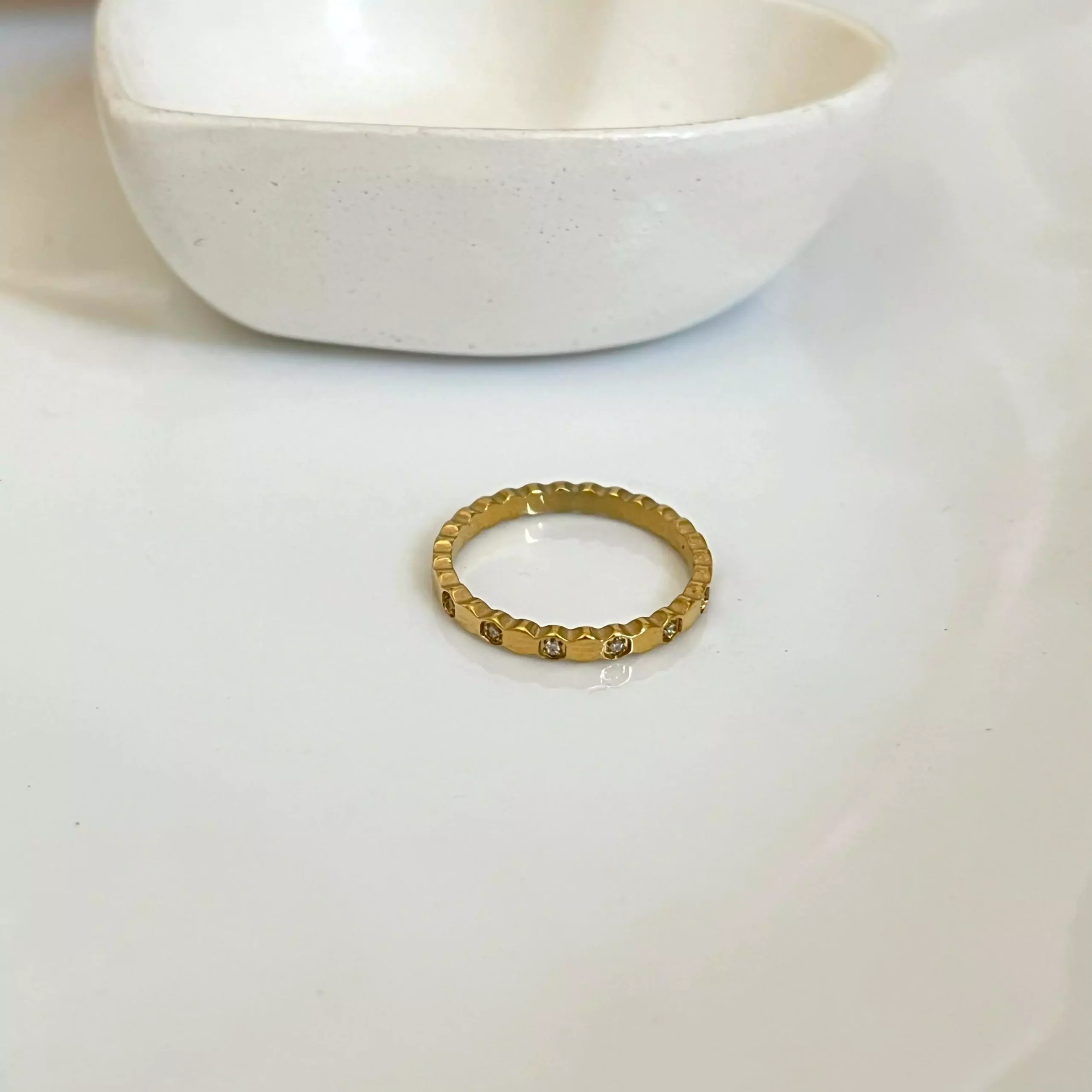 Hexagon Studded Ring