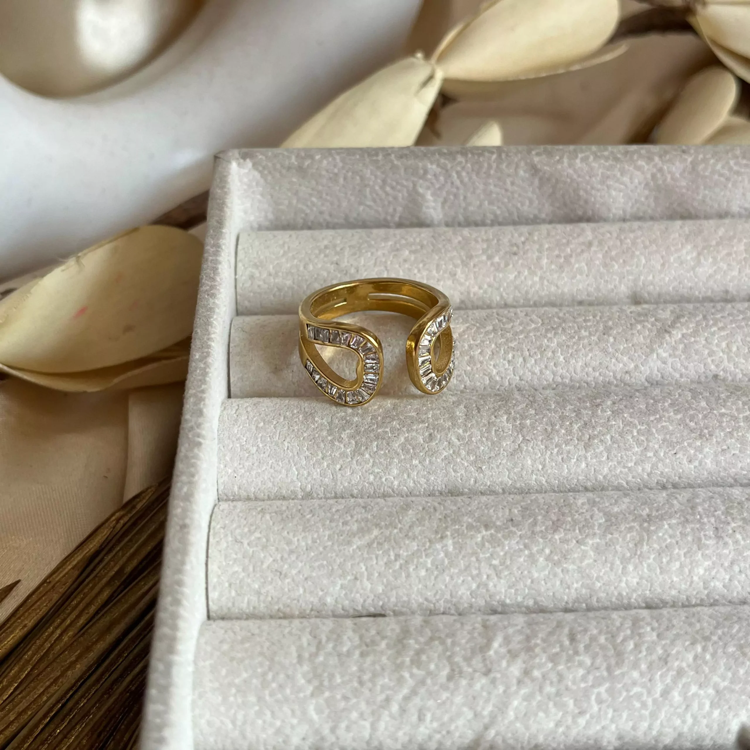 Shone Studded Ring (size 8-9)