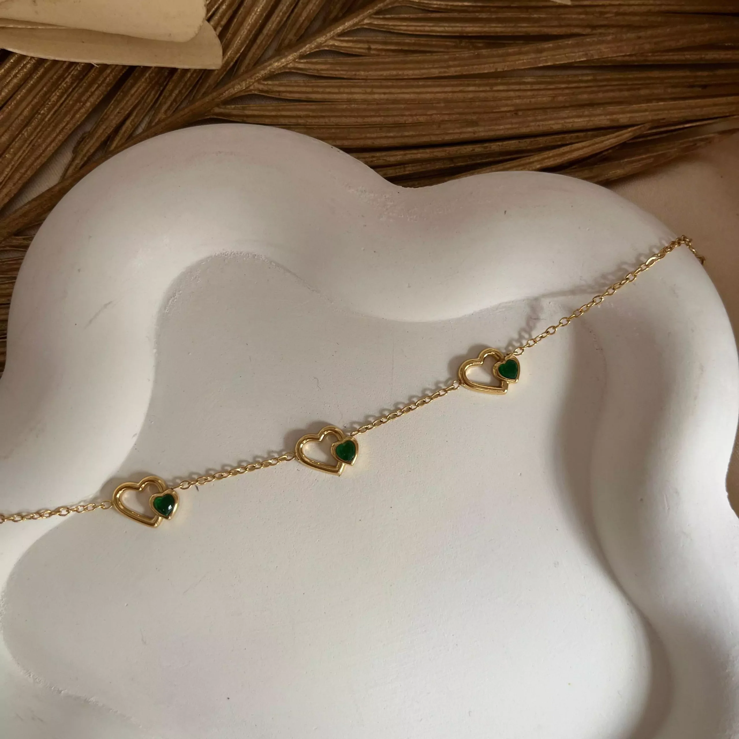 Haya Studded Bracelet- Green