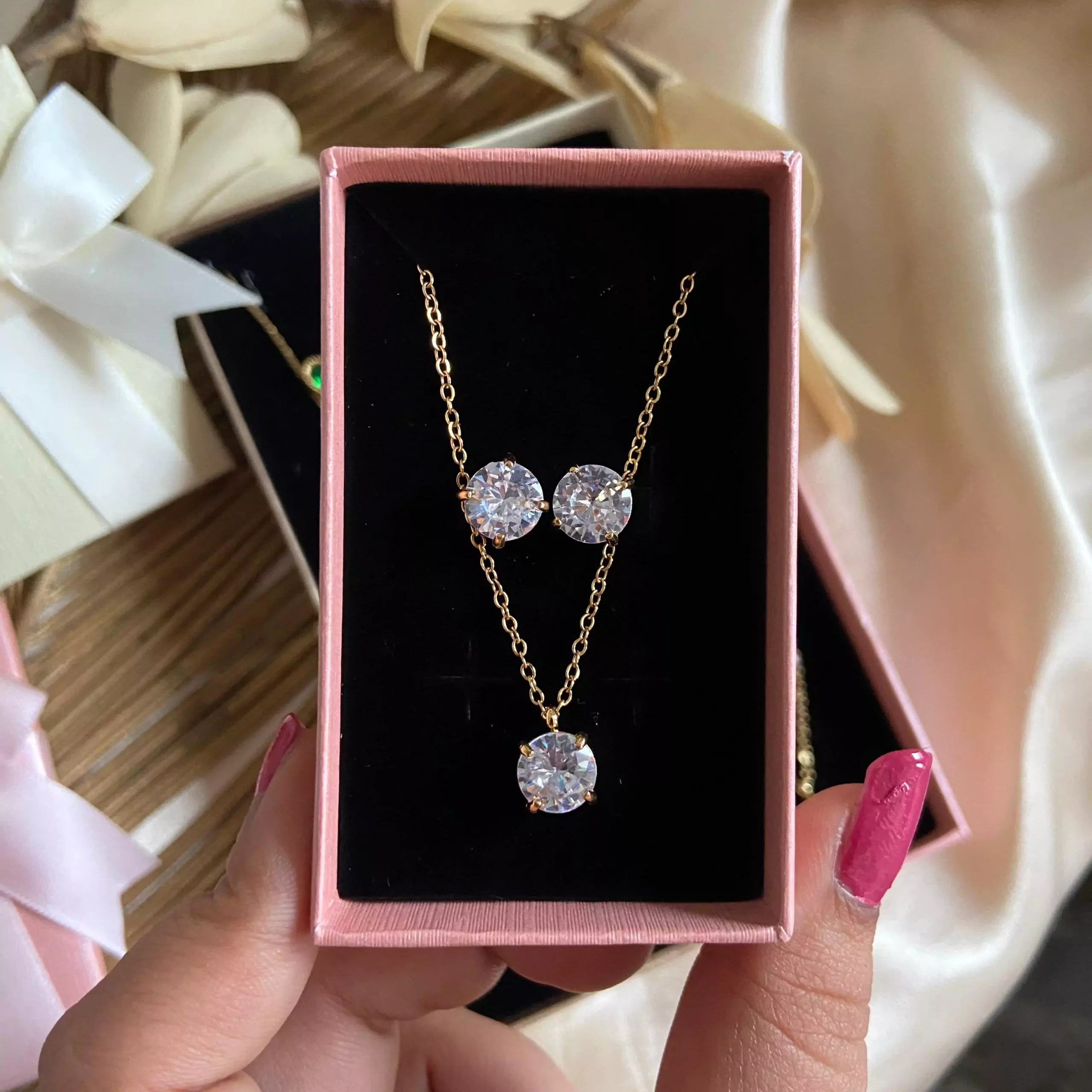Crystal Round Jewellery Set