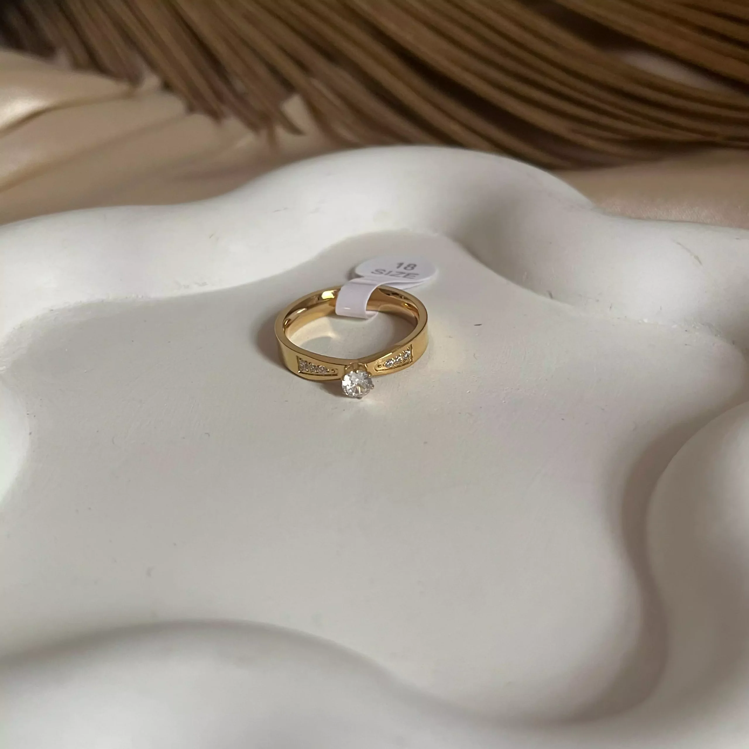 Solitaire Studded Ring