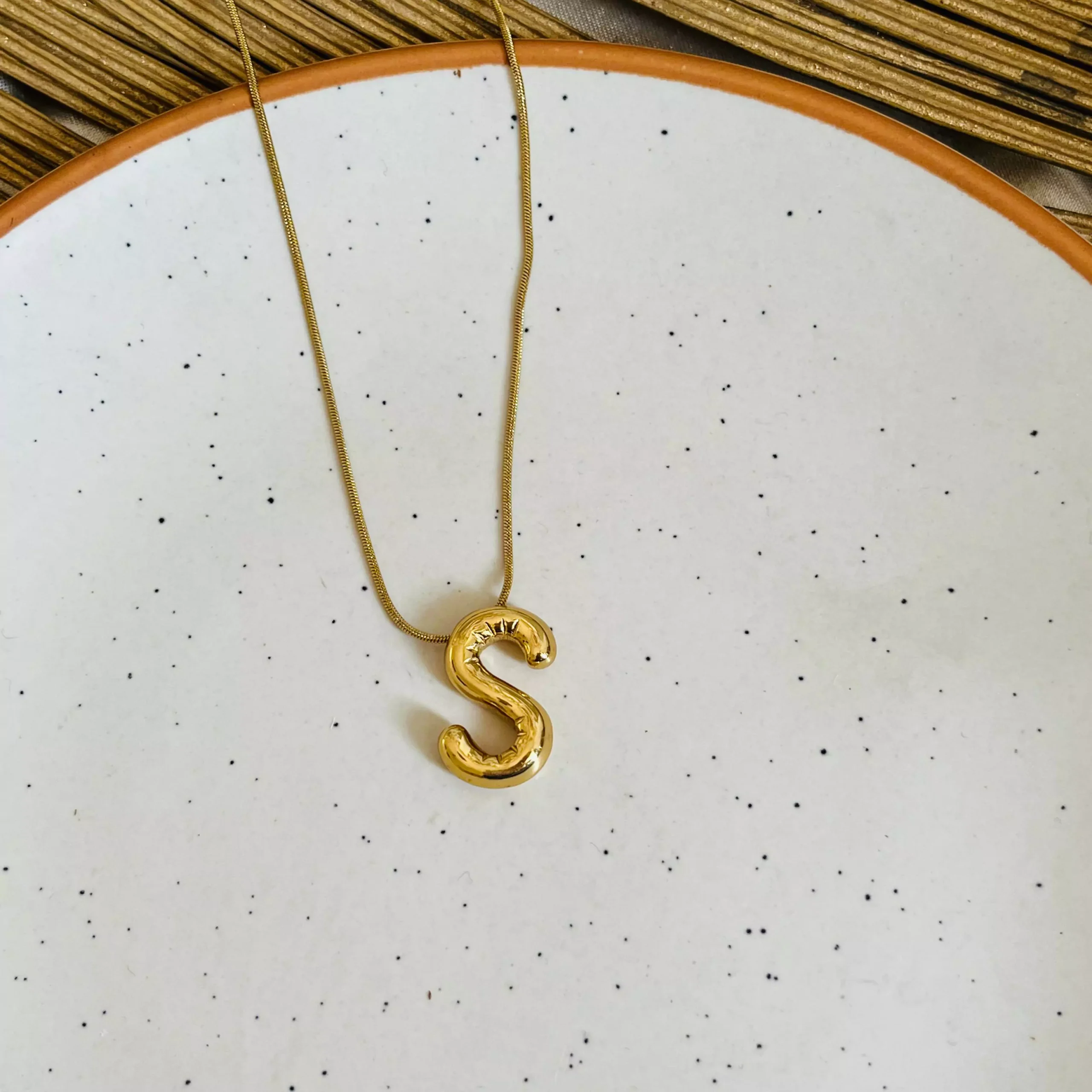 Chunky Initial Necklace- S