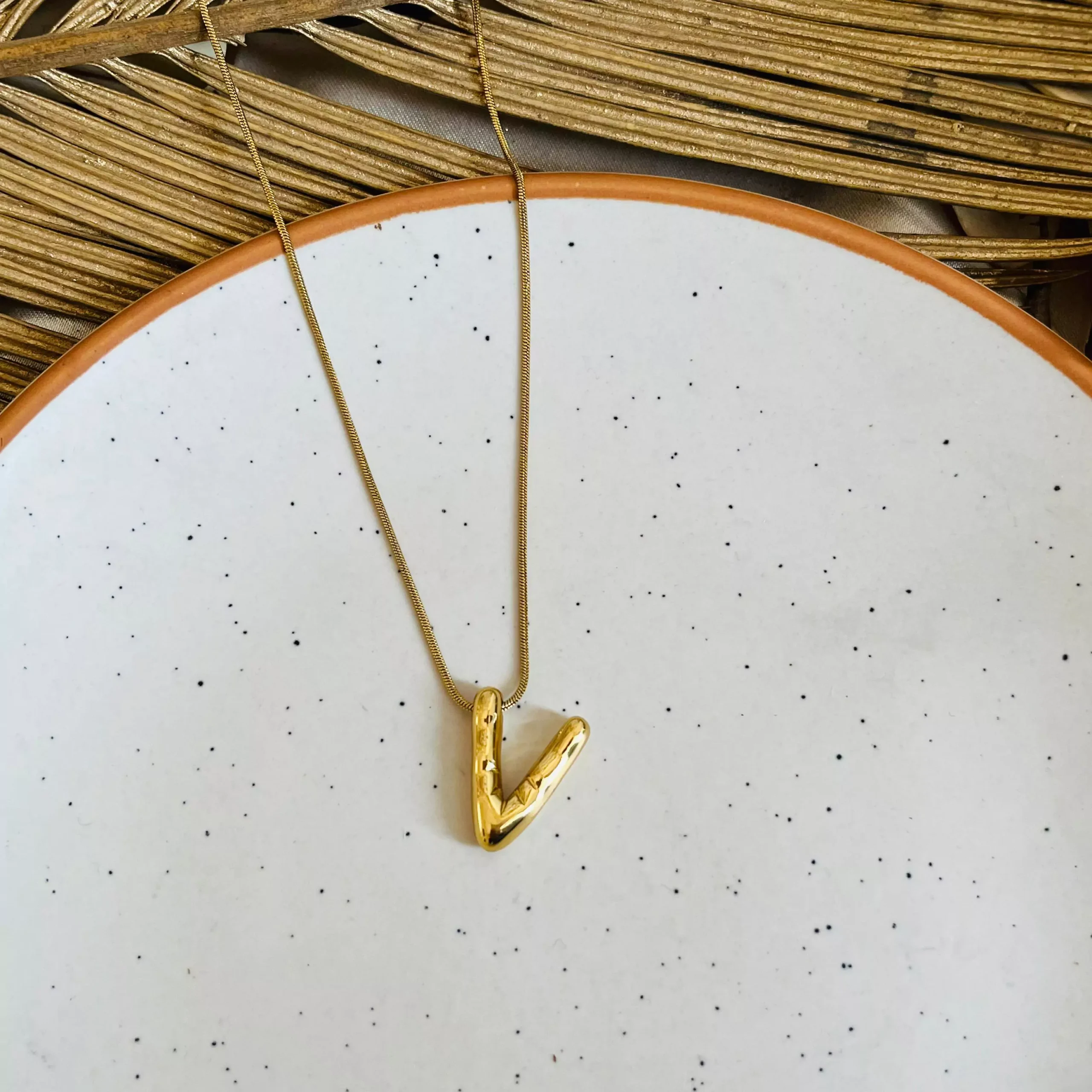 Chunky Initial Necklace- V