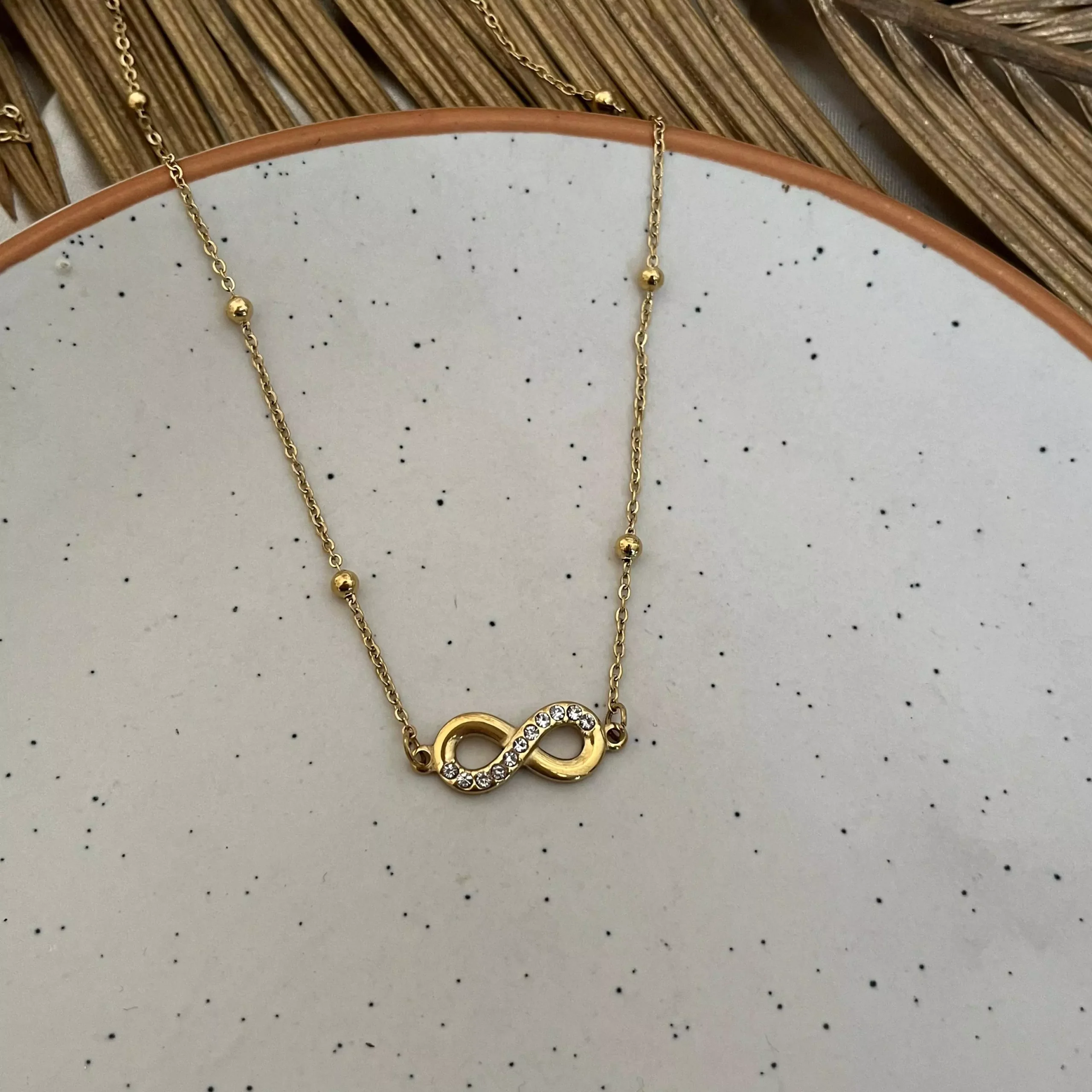 Studded Infinity Necklace